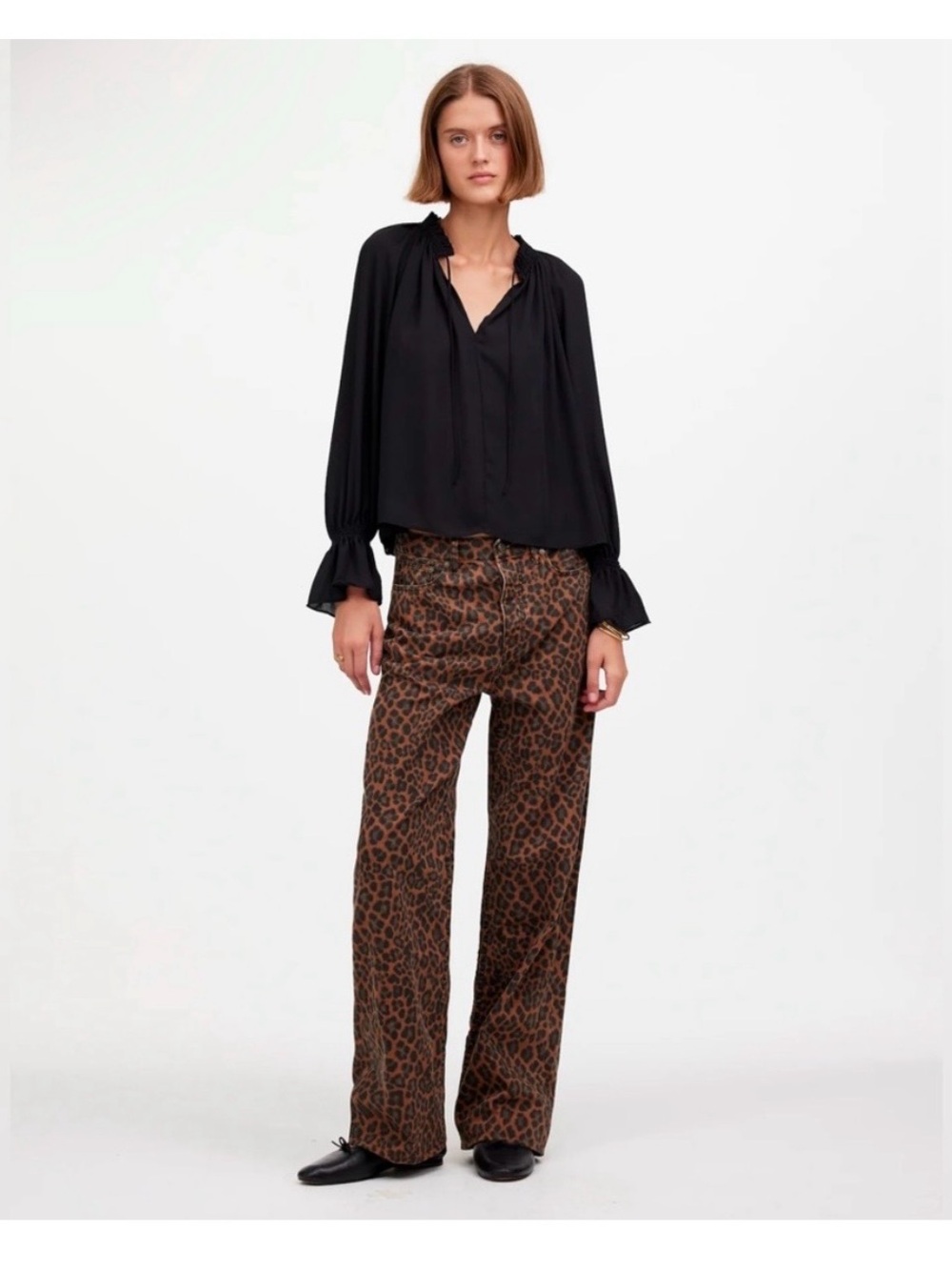 Madewell Leopard Low-slung baggy jeans